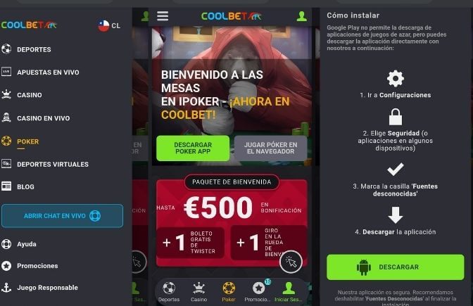 ¿Cómo descargar la app de Coolbet Chile?