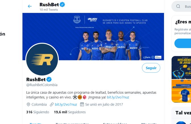 ¿Rushbet tiene Instagram y Twitter?