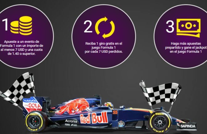 1xbet nuevo bono: Giros gratis en apuestas de Fórmula 1 