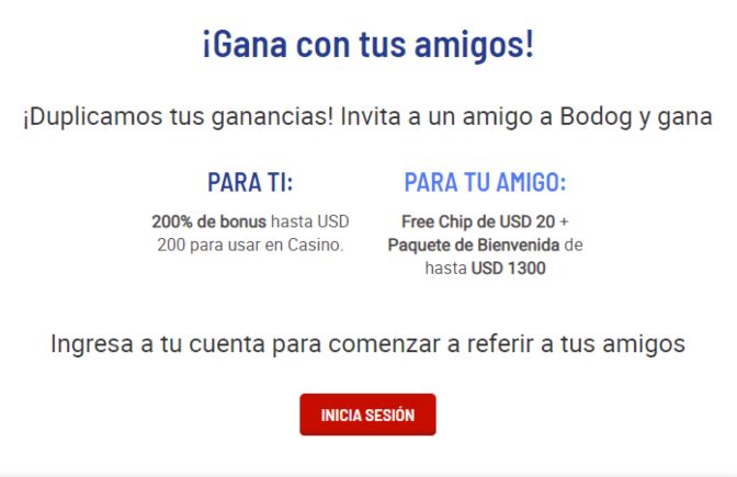 Bodog Casino nueva promoción: gana con tus amigos en Bodog