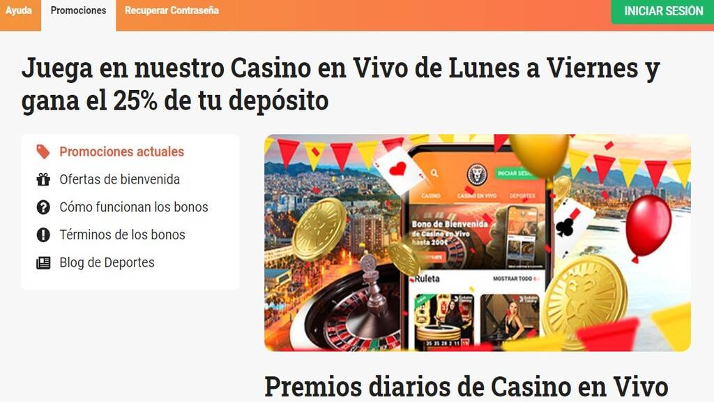 Promoción premios diarios de casino en vivo de LeoVegas
