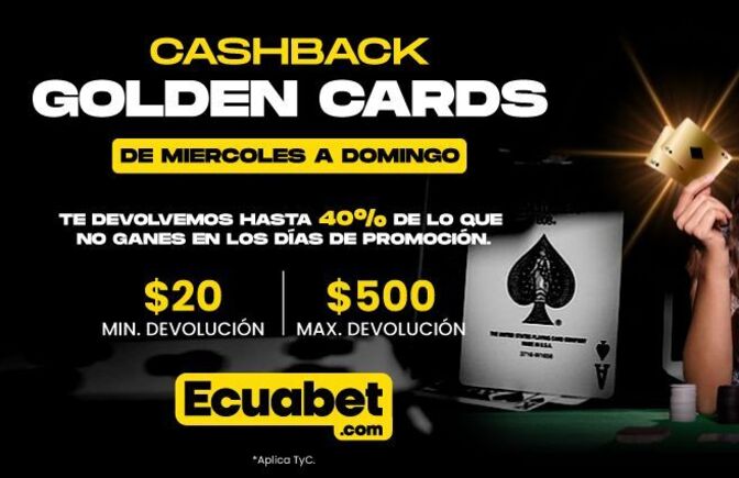 Promoción cashback Golden Cards de Ecuabet