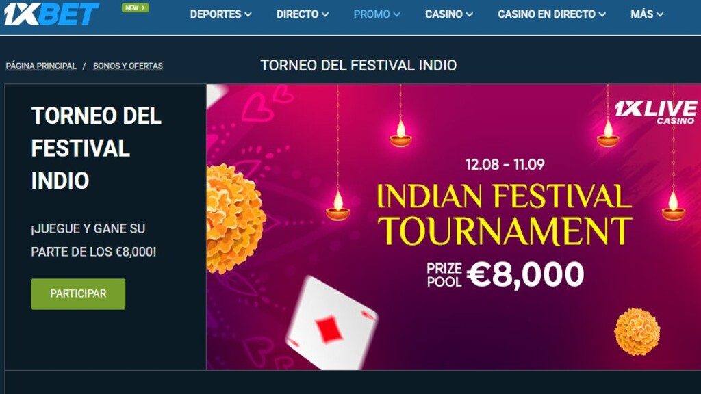 Torneo del festival indio en 1xbet